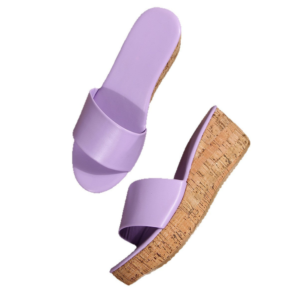 Damen Komfortable Wedge-Pantoletten mit breitem, verstellbarem Riemen