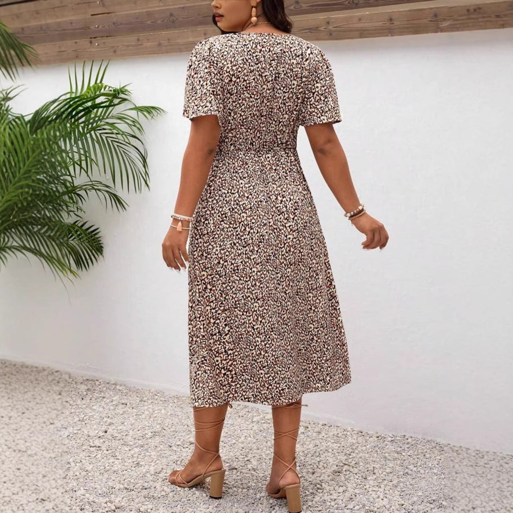 Damen Midikleid mit floralem Muster Shopnory