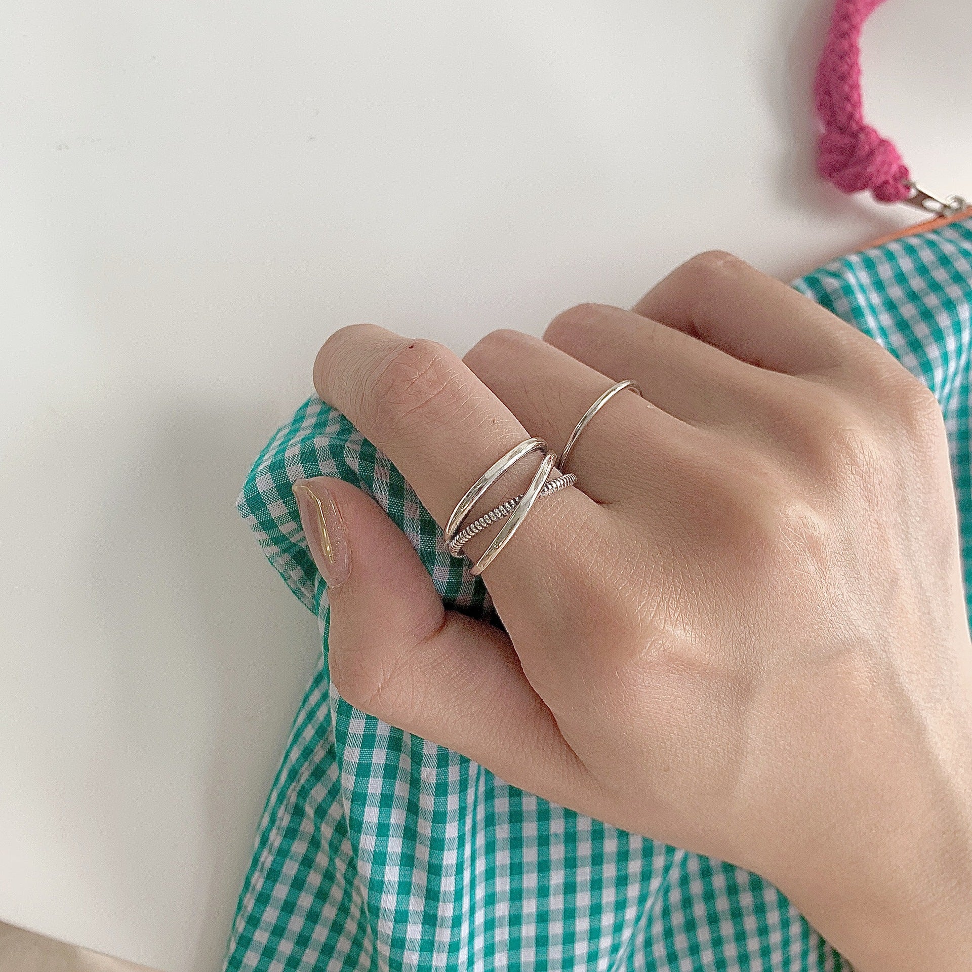 Damen eleganter und schicker Silberring mit Herz-Anhänger Shop Nory