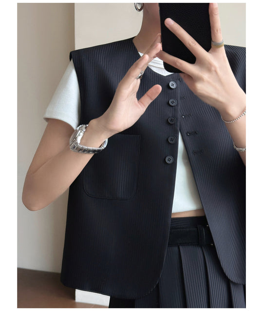 Damen Elegante Blazer-Weste mit gestreiftem Design Shop Nory