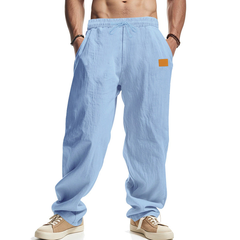 Herren lässige Leinenhose mit elastischem Bund und großzügigen Seitentaschen ShopNory