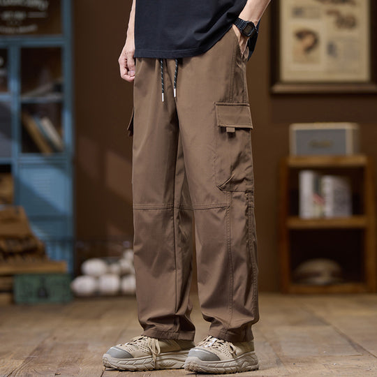 Herren Leichte Technical Cargo-Hose mit geradem Bein, Multifachtaschen und Kordelbund Shop Nory