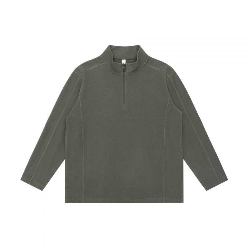 Unisex Texturierter Half‑Zip‑Strickpullover im Boxy‑Schnitt mit Stehkragen Shop Nory