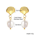 Damen Ohrhänger mit Muschel-Design und Perle Shop Nory