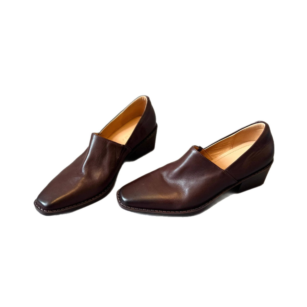Damen Elegante Slip‑on Loafer mit quadratischer Zehenkappe und mittelhohem Blockabsatz Shop Nory