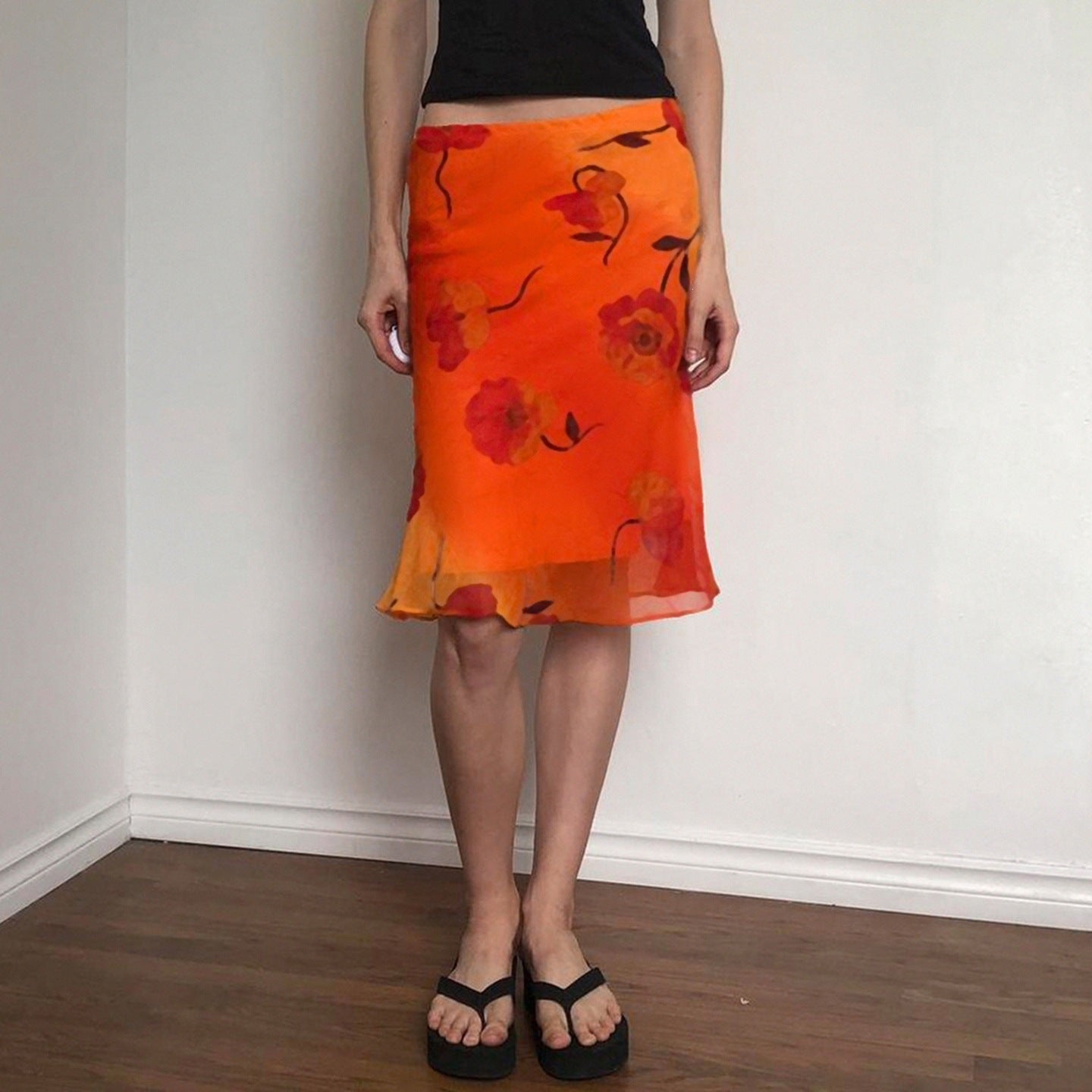 Damen schwingender Sommerrock mit floralen Mustern und leichtem Stoff