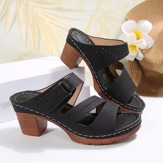 Damen Wedge-Pantoletten mit atmungsaktivem Obermaterial und verstellbarem Riemen