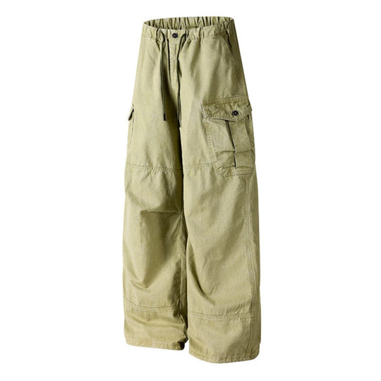 Damen Weite Cargo-Palazzo-Hose mit Tunnelzugbund und Mehrfachtaschen Shop Nory