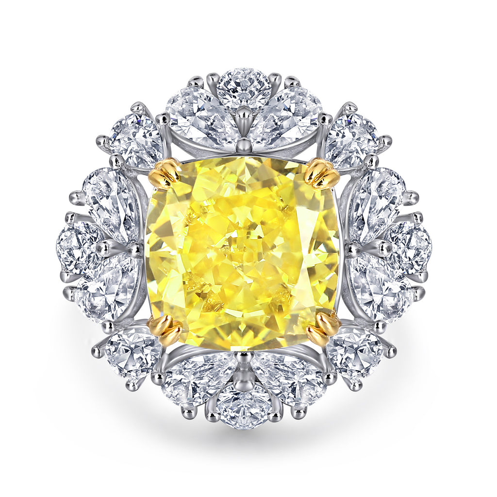Damen Verlobungsring mit quadratischem Diamantschnitt und elegantem Silberdesign Shop Nory