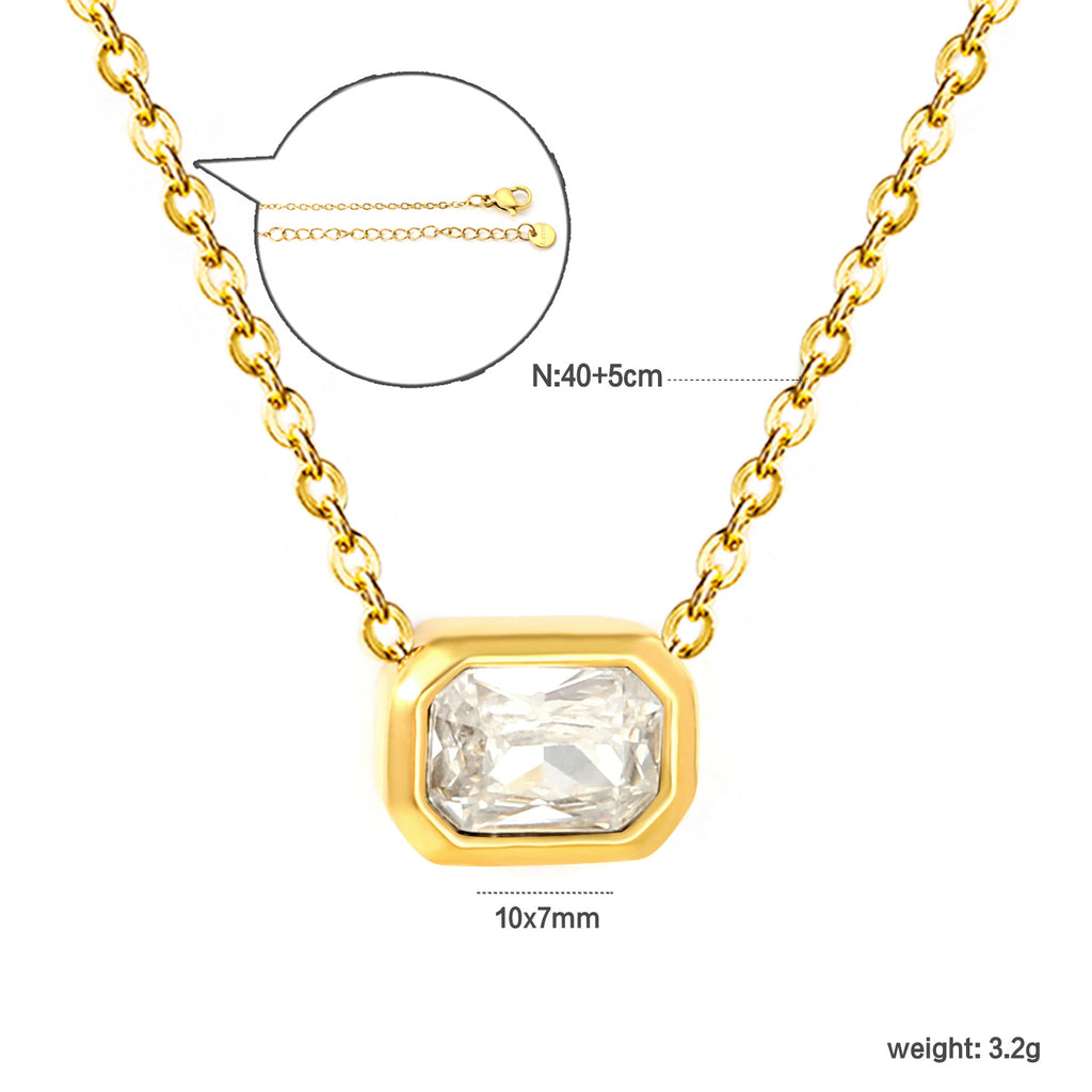 Damen Halskette mit funkelnden Kristallen und edlem Goldüberzug Shop Nory