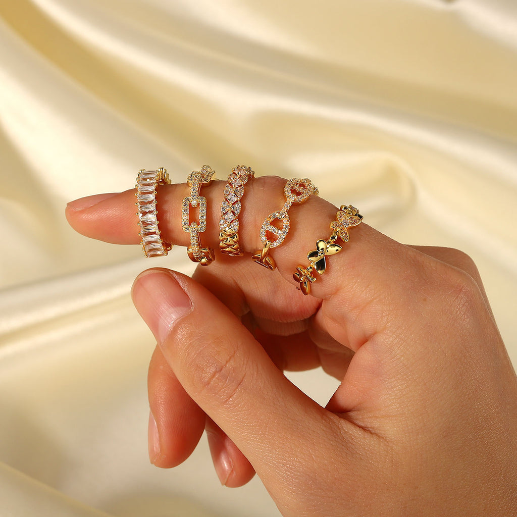 Damen Offener Ring mit funkelndem Zirkonia und elegantem Design Shop Nory