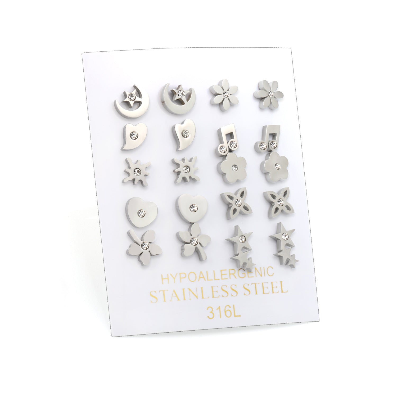 Damen Ohrstecker Set aus hypoallergenem Edelstahl mit funkelnden Zirkonia Shop Nory