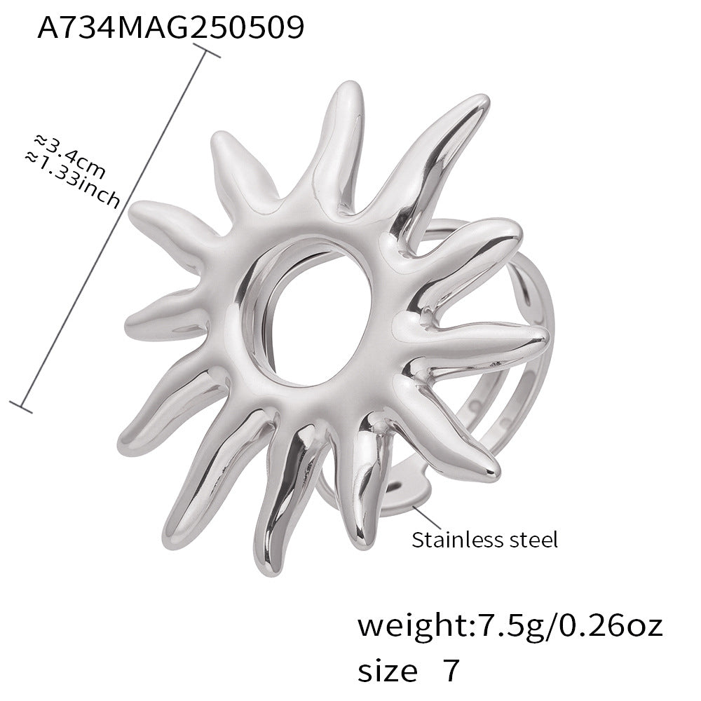 Damenring im Sonnendesign aus hochwertigem Edelstahl Shop Nory