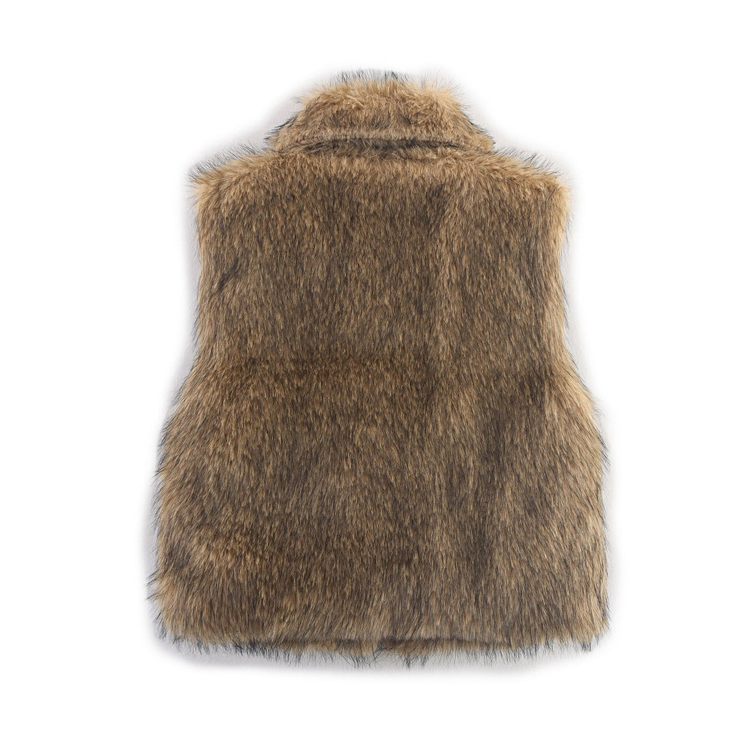 Damen Ärmellose Teddy‑Plüschweste mit hohem Stehkragen und dichtem Hochflor Shop Nory