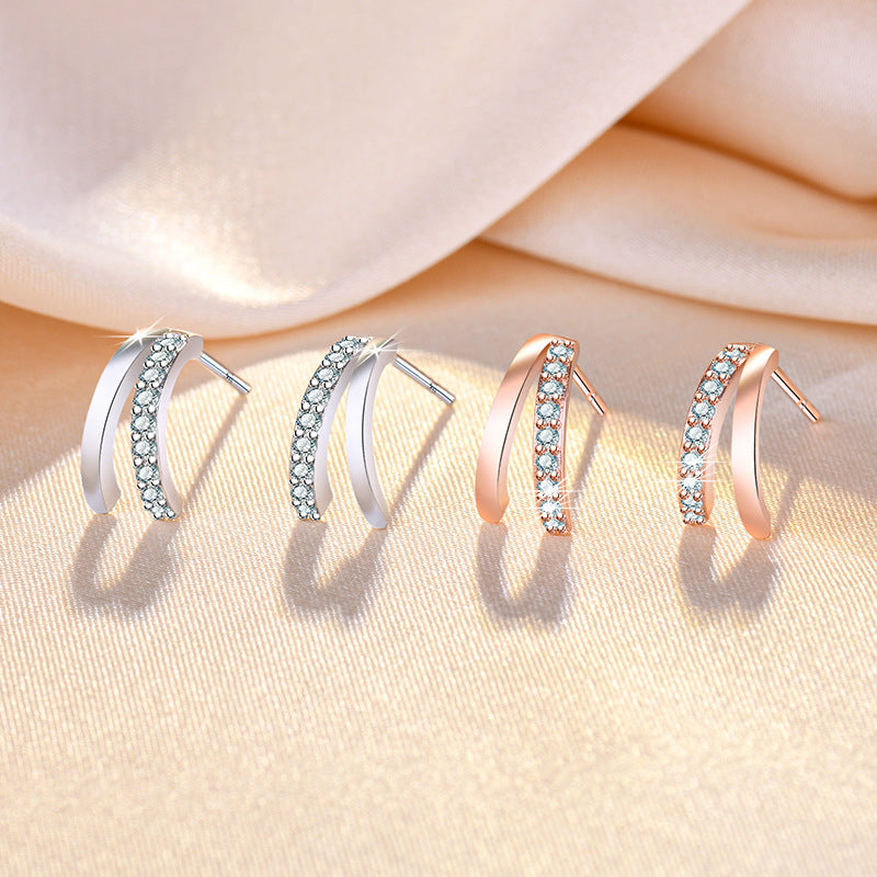 Damen Ohrringe mit eleganter Zirkonia-Besetzung Shop Nory