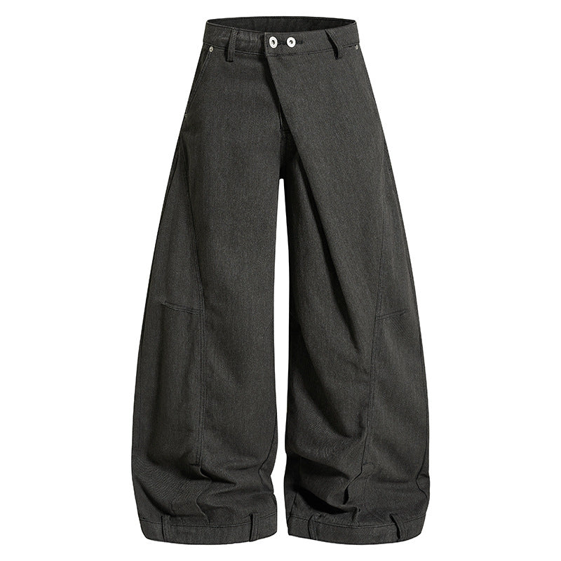 Damen Weite High‑Waist Culotte‑Cargo‑Ballonhose mit Drapierung und verstellbarem Saum Shop Nory