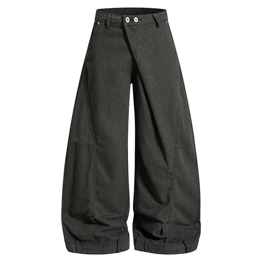 Damen Weite High‑Waist Culotte‑Cargo‑Ballonhose mit Drapierung und verstellbarem Saum Shop Nory