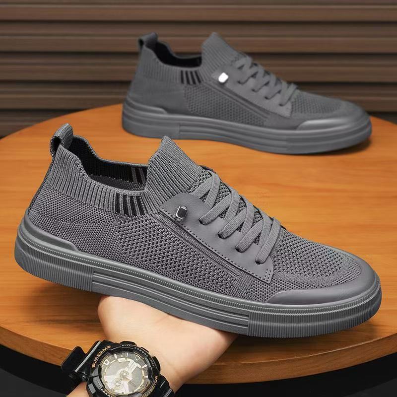 Herren Low-Top Strick-City-Sneaker mit elastischem Schaft, seitlichem Reißverschluss und stoßdämpfender Gummisohle Shop Nory