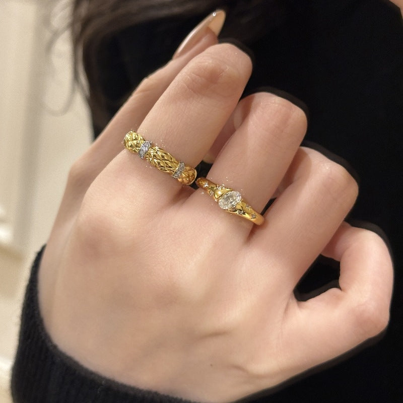 Damen Eleganter und funkelnder Ring mit kunstvollem Design Shop Nory