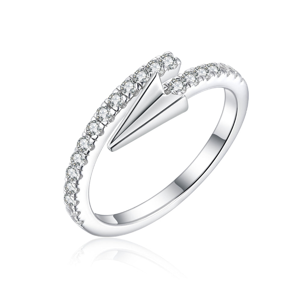 Damen Designer-Ring mit modernem Pfeilmotiv und funkelndem Zirkonia-Besatz Shop Nory