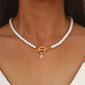 Damen Halskette mit auffälligem Perlen-Design und personalisiertem Anhänger Shop Nory