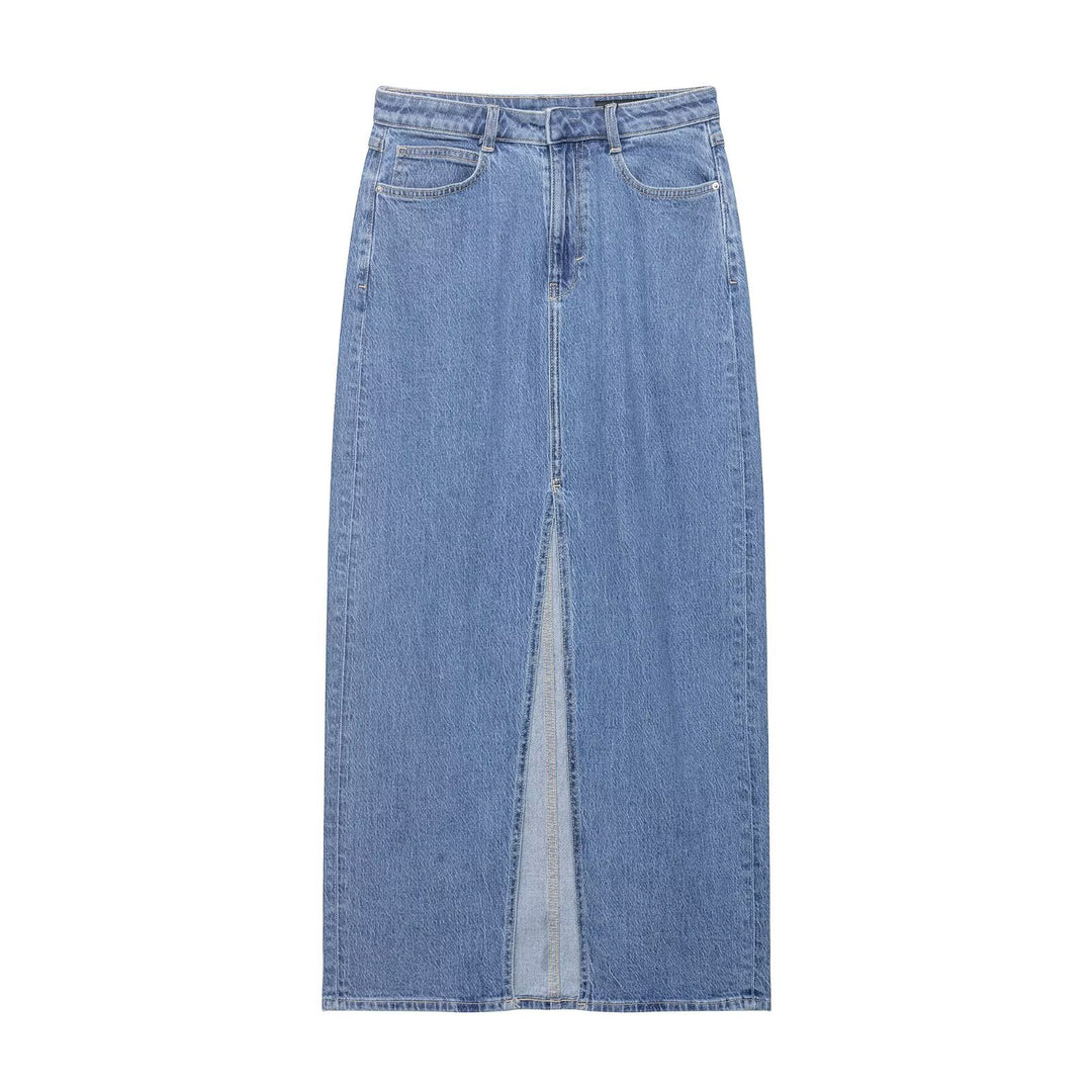 Damen Taillierte Jeansweste mit asymmetrischer Knopfleiste und Wiener Nähten Shop Nory