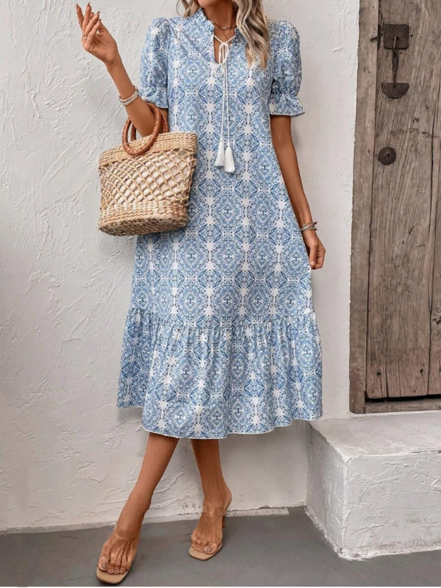 Damen Sommerliches Tunika-Kleid mit eleganten Schnüroptionen Shopnory