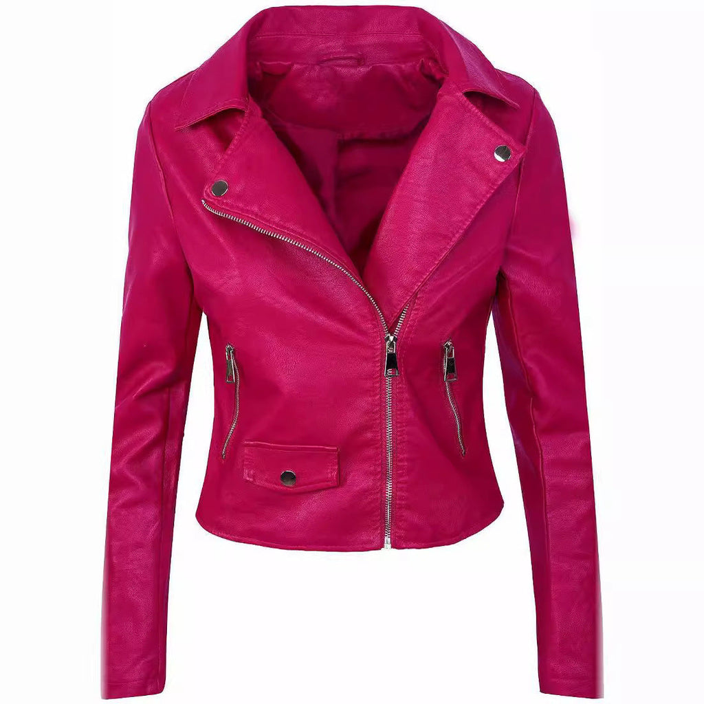 Damen stylische Bikerjacke aus hochwertigem