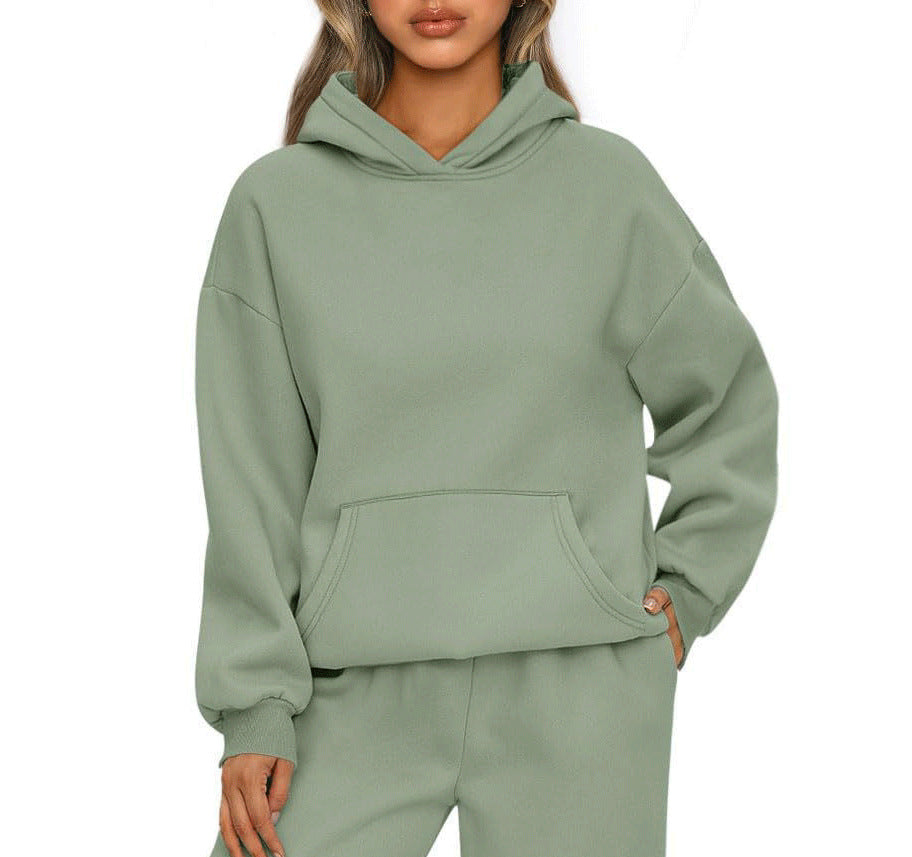 Damen nan extraweites Boxy-Kapuzenpullover mit tiefer Schulterpassform, Känguru-Eingrifftasche und angerauter Innenseite Shop Nory