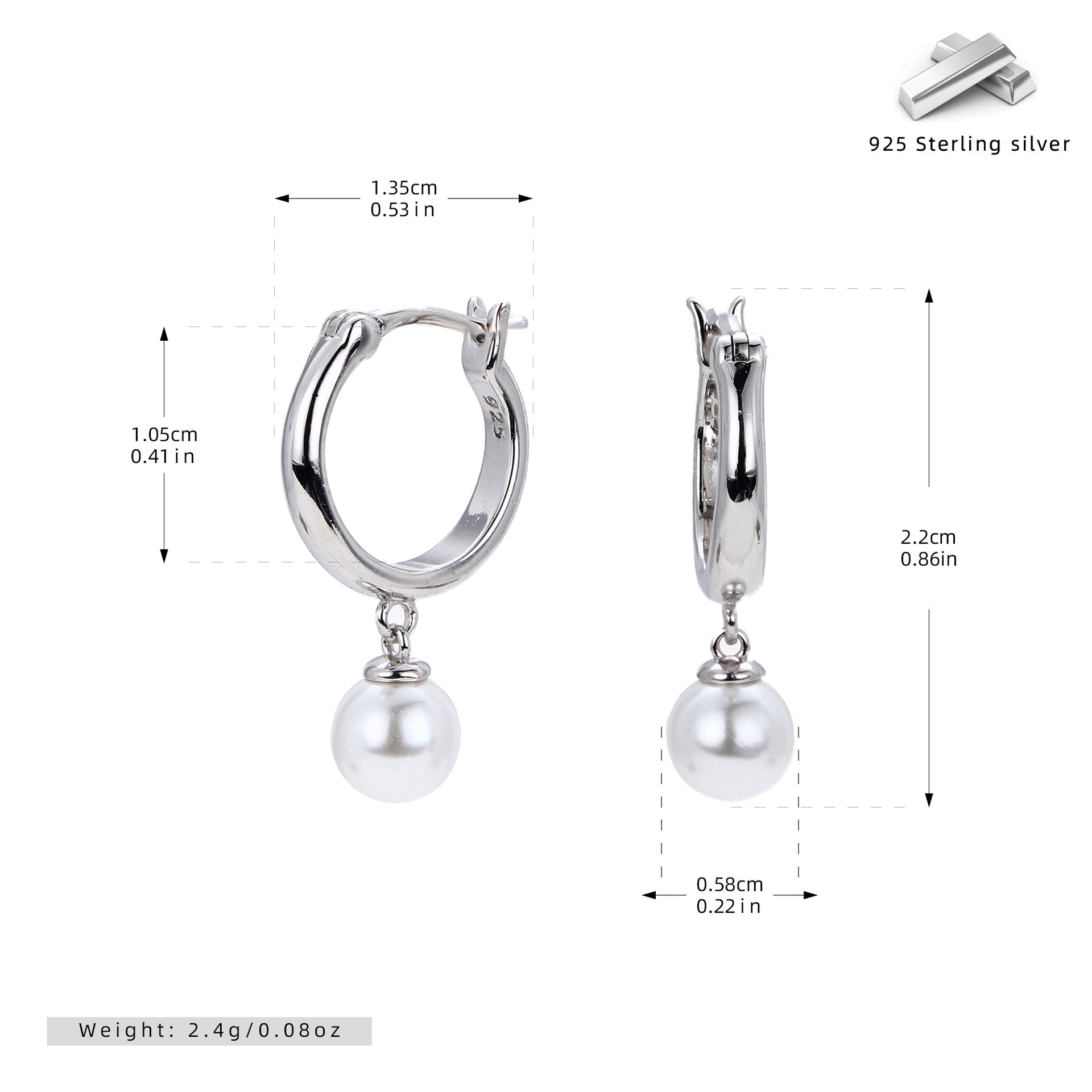 Damen Creolen mit Anhängern aus Perlen Shop Nory