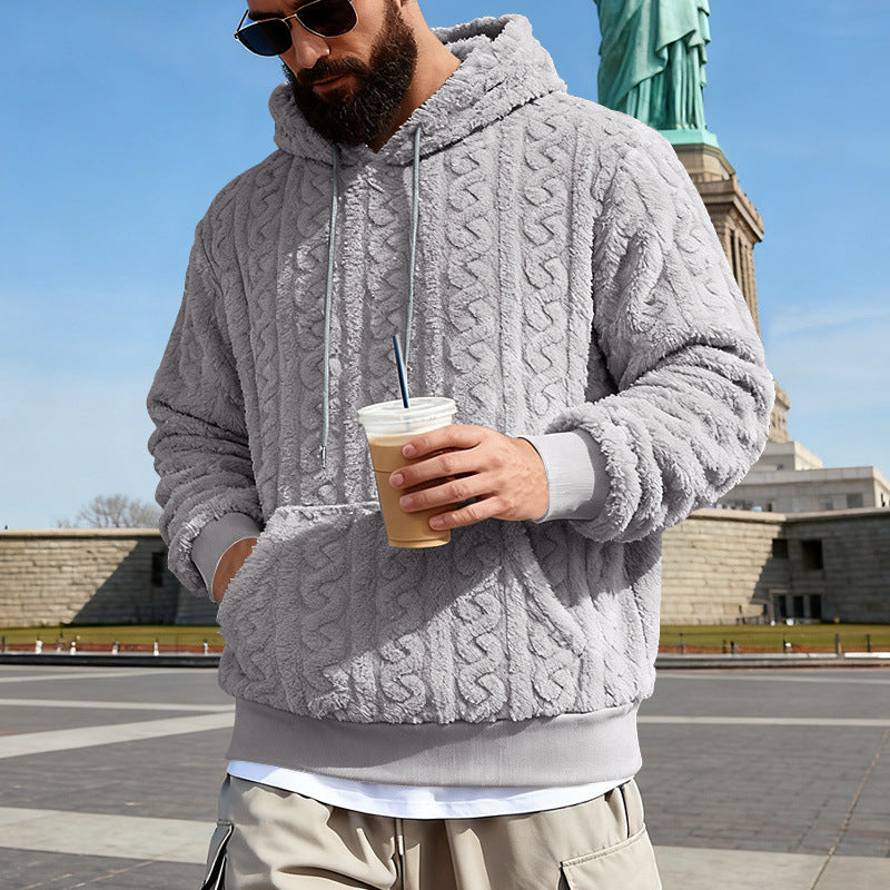 Herren Gefütterter Sherpa‑Hoodie mit Zopfmuster und Kapuze Shop Nory