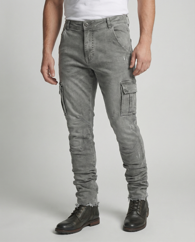 Herren Cargo-Jeans im lässigen Slim-Fit-Design mit funktionalen Taschen