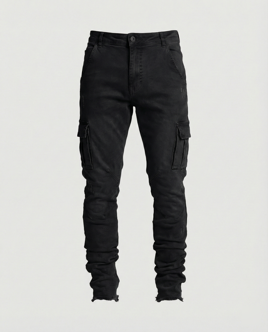 Herren Cargo-Jeans im lässigen Slim-Fit-Design mit funktionalen Taschen