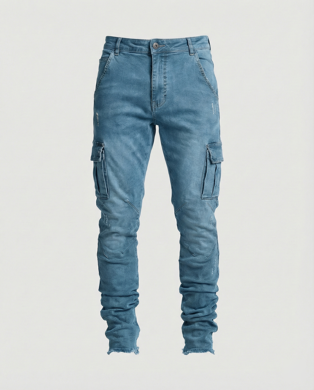Herren Cargo-Jeans im lässigen Slim-Fit-Design mit funktionalen Taschen