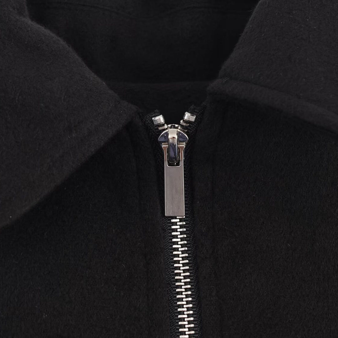 Damen minimalistische Übergangsjacke mit hohem Kragen