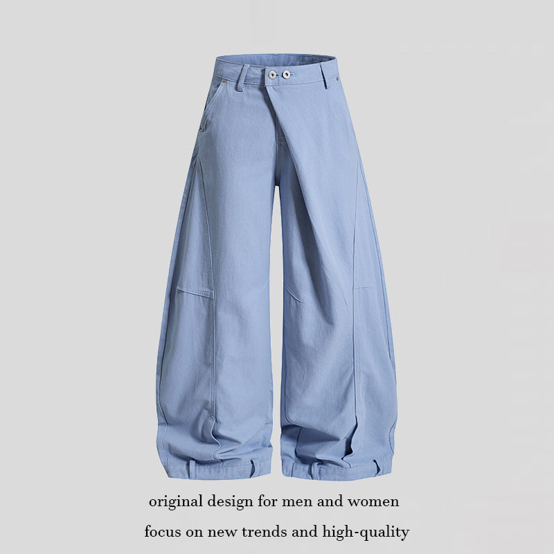 Damen Weite High‑Waist Culotte‑Cargo‑Ballonhose mit Drapierung und verstellbarem Saum Shop Nory