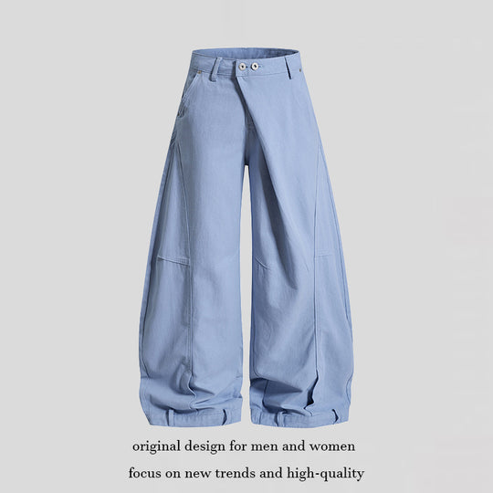 Damen Weite High‑Waist Culotte‑Cargo‑Ballonhose mit Drapierung und verstellbarem Saum Shop Nory