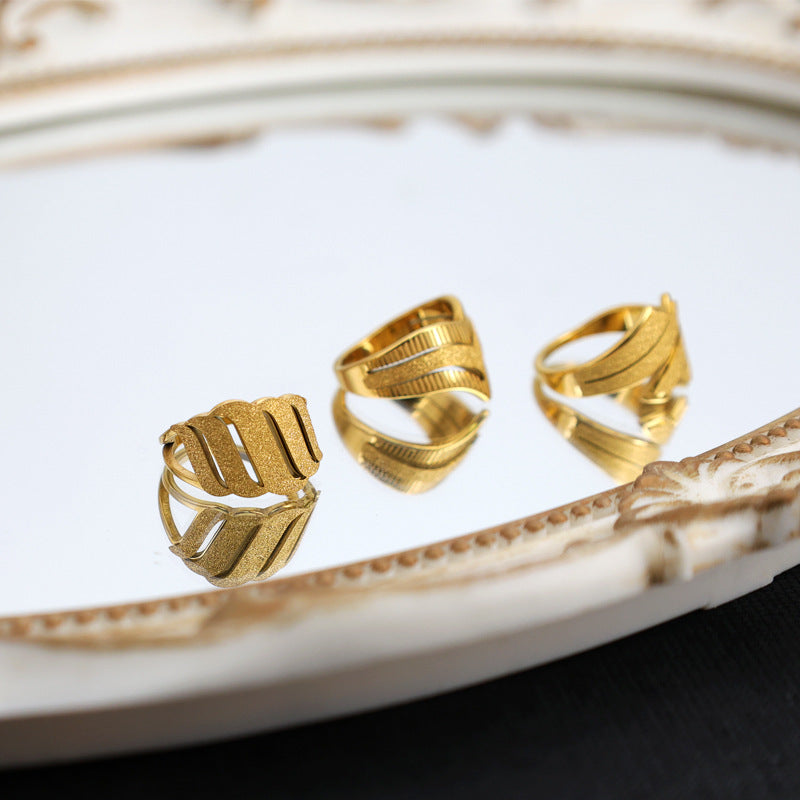 Damen eleganter und modischer Ring mit Blattdesign Shop Nory
