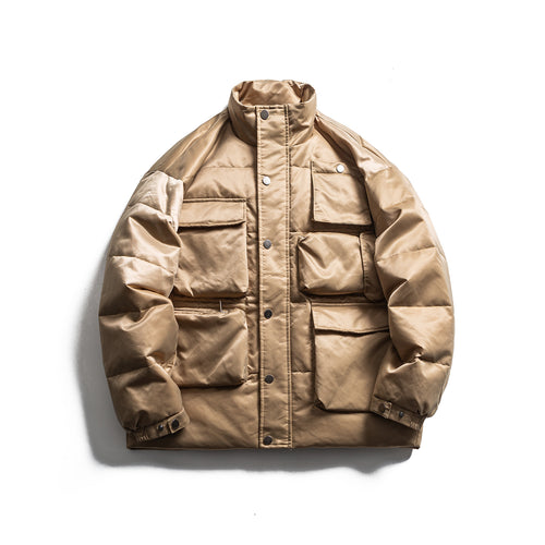 Herren Boxy Isolationsjacke im Fieldstil mit Cargo-Taschen und hohem Stehkragen Shop Nory