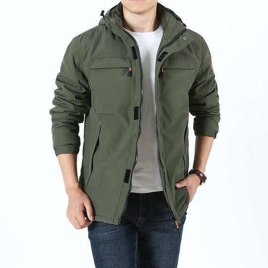 Herren Leichter Softshell-Parka mit Fleecegefütterter Kapuze und Multifunktions‑Taschen Shop Nory