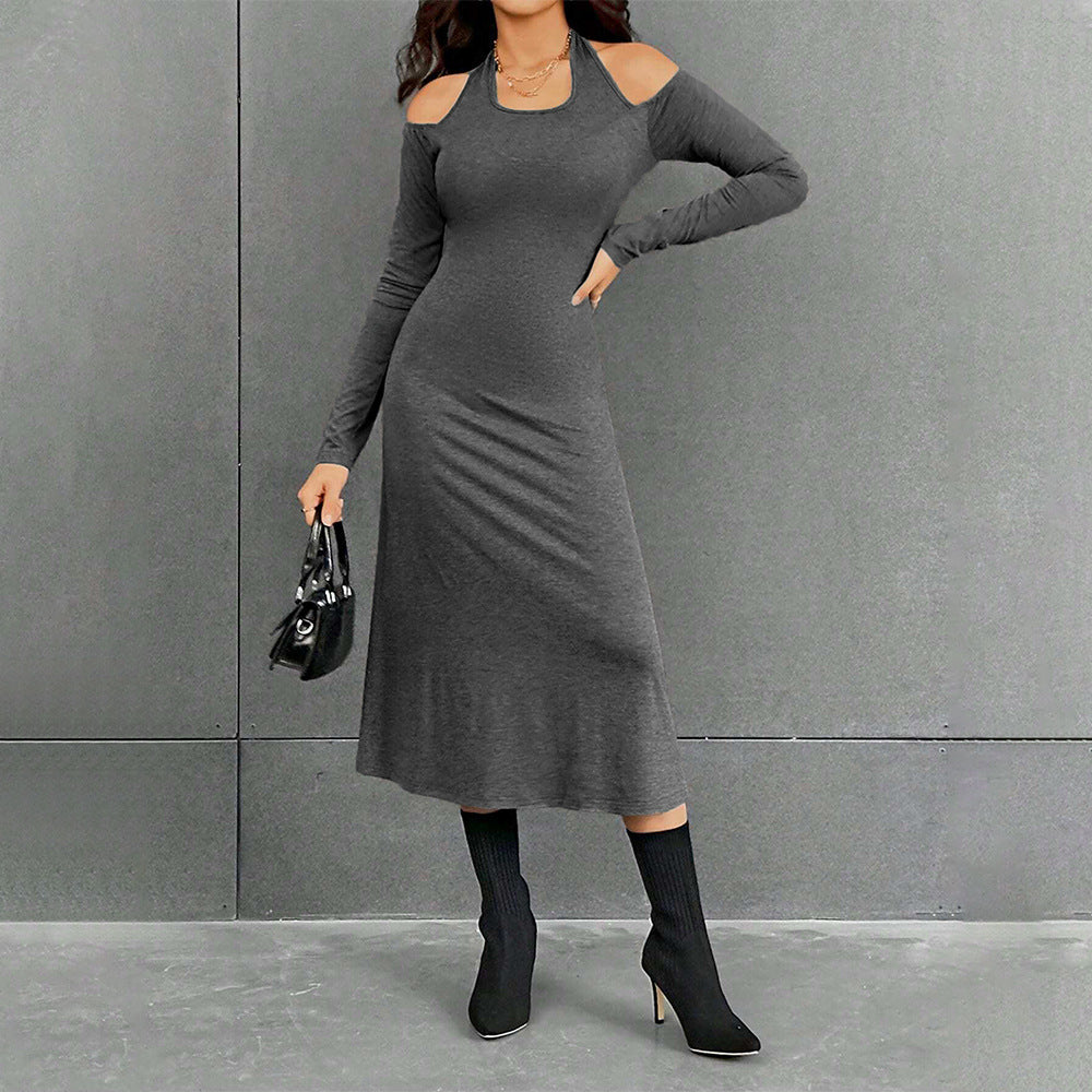 Damen figurbetontes Midikleid mit Neckholder, Cut-Out-Schultern und taillierter Jersey-Silhouette Shop Nory