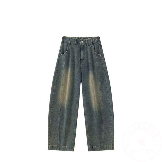 Damen Weitgeschnittene Jeans mit ausgefallenem Used-Look Shop Nory