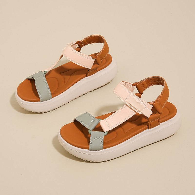 Damen Komfortable Sandalen mit verstellbaren Riemen und dämpfendem Fußbett Shopnory