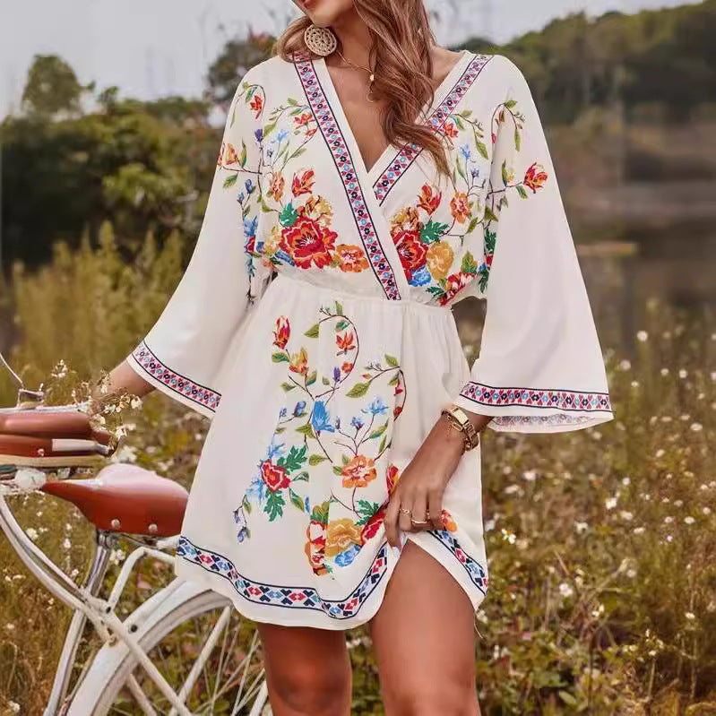 Damen Sommerliches Kleid mit raffinierten Stickdetails