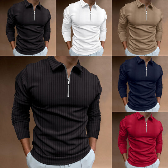 Herren modischer Poloshirt mit Reißverschluss