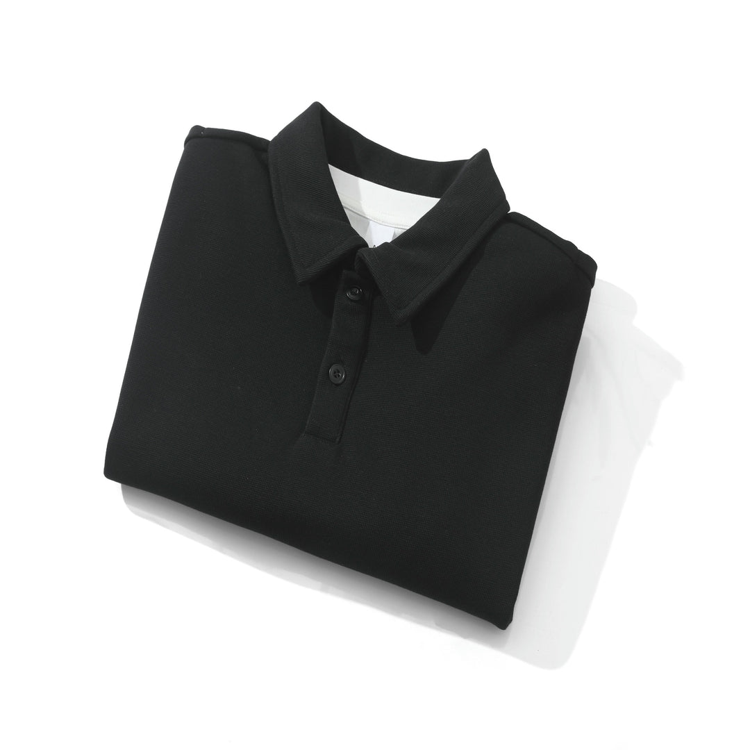 Unisex Oversize-Poloshirt-Sweatshirt mit Halbknopfleiste und Layering-Effekt Shop Nory
