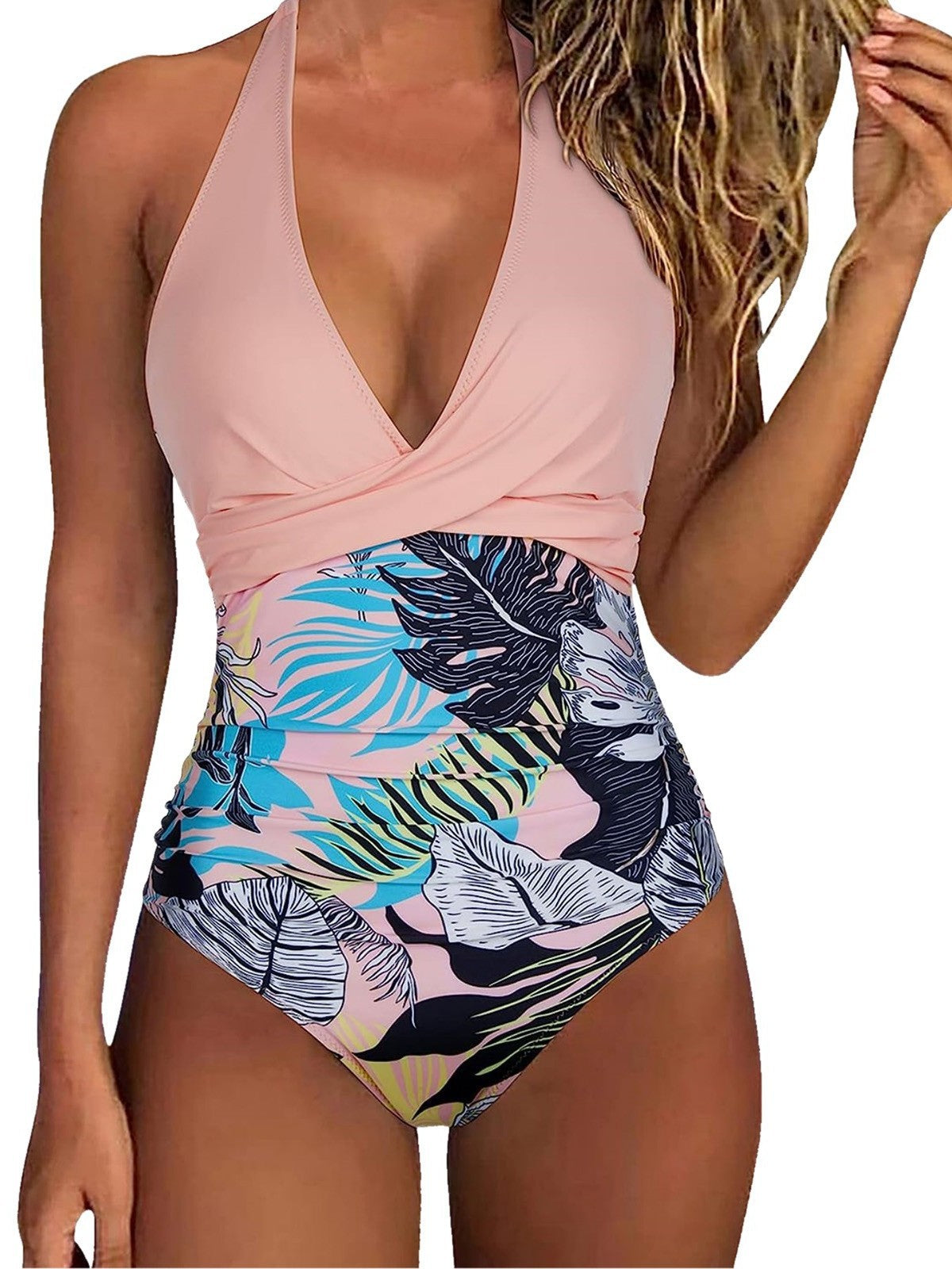 Damen Floral Design Badeanzug