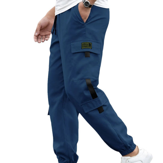 Herren modische Cargo-Joggerhose mit elastischem Bund, Kordelzug und mehreren Sicherheits- und Klappentaschen Shop Nory