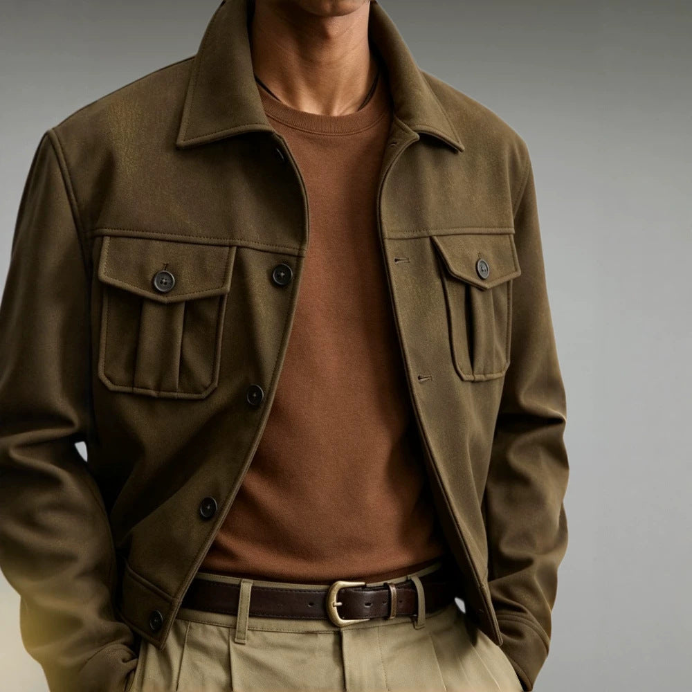 Herren Modische Kurzjacke mit großen Taschen