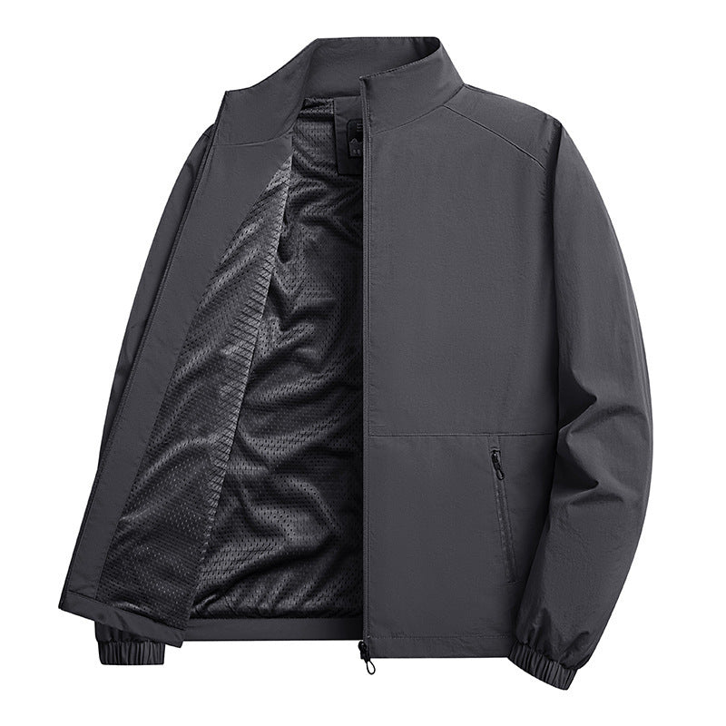 Herren Leichte windabweisende Fleecejacke mit Stehkragen und Reißverschlusstaschen Shop Nory